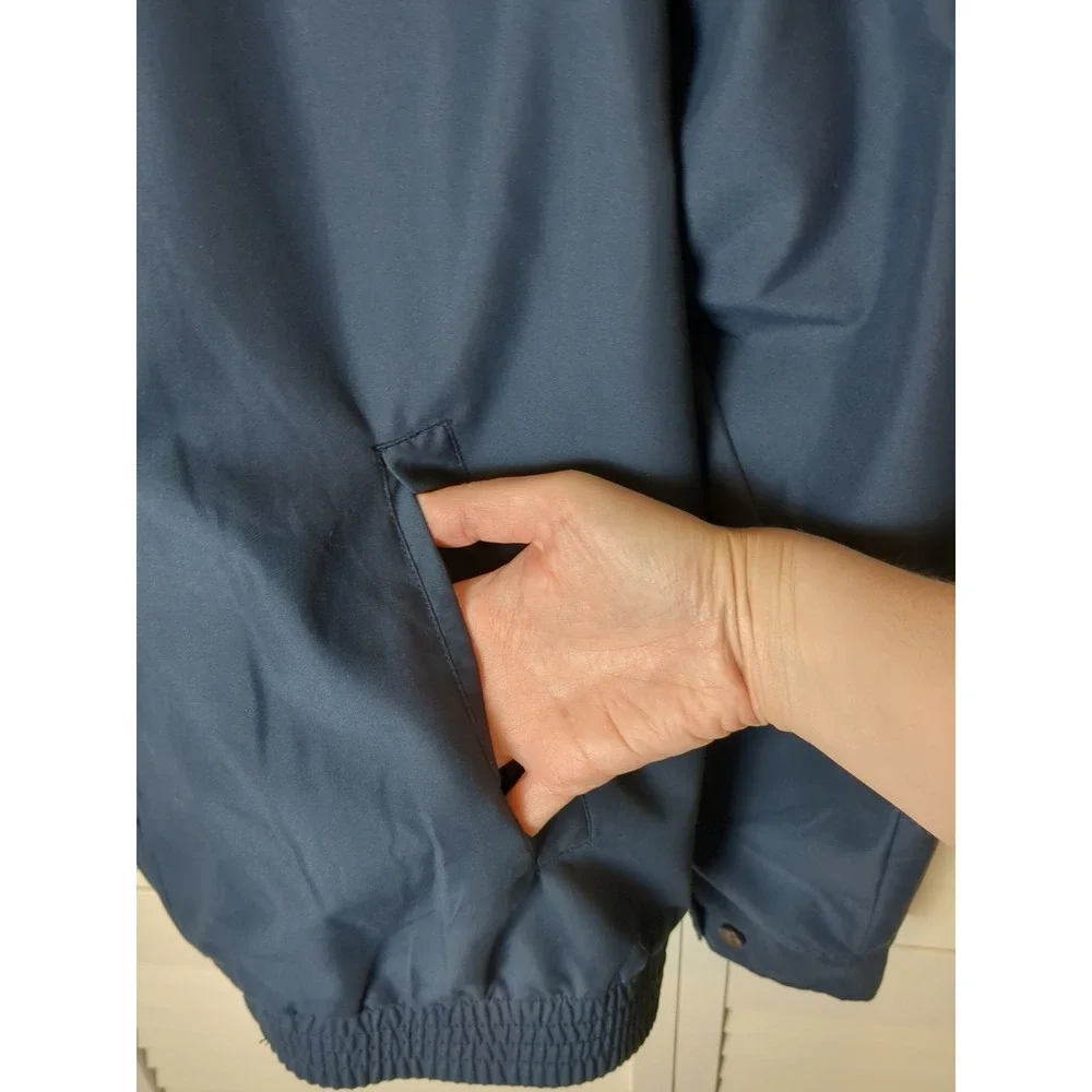 Chaps Men's XL Jacket Navy Blue Zip‎ Front Lightweight Casual Grandpa Harrington